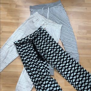 Assortment of pj bottoms.